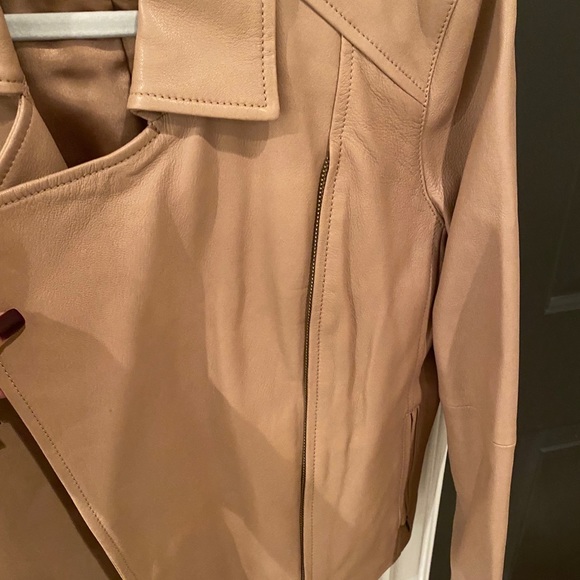 Eileen Fisher real leather amber/beige jacket - Picture 3 of 7